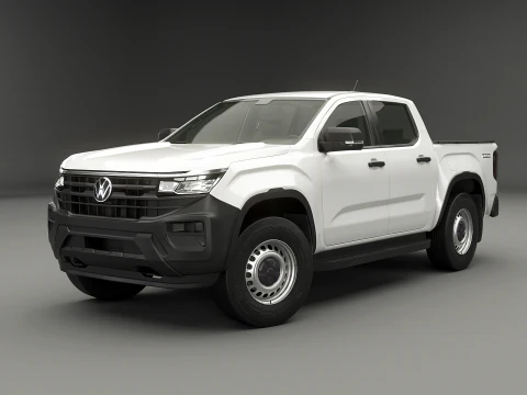 VW Amarok II e rimorchio per auto da giardino Modello 3D