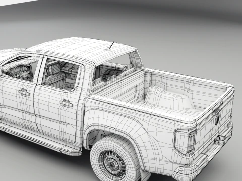 VW Amarok II e rimorchio per auto da giardino Modello 3D