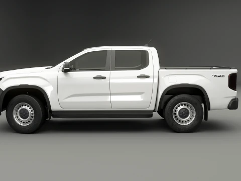 VW Amarok II e rimorchio per auto da giardino Modello 3D