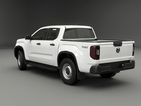 VW Amarok II e rimorchio per auto da giardino Modello 3D