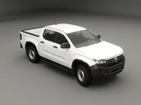 VW Amarok II e rimorchio per auto da giardino Modello 3D