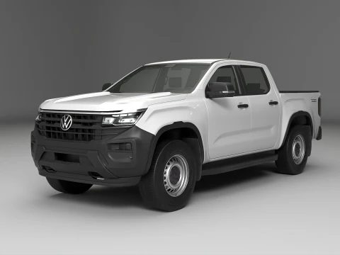 VW Amarok II e rimorchio per auto da giardino Modello 3D