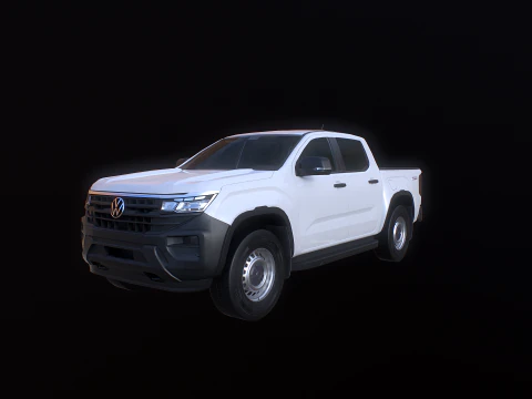 VW Amarok II e rimorchio per auto da giardino Modello 3D