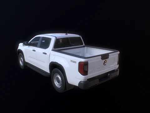 VW Amarok II e rimorchio per auto da giardino Modello 3D