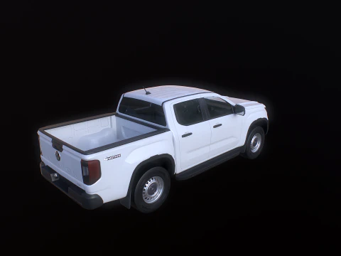 VW Amarok II e rimorchio per auto da giardino Modello 3D