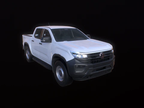 VW Amarok II e rimorchio per auto da giardino Modello 3D