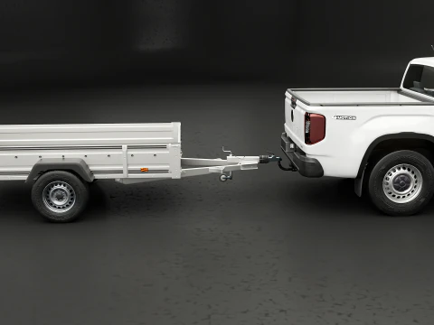 VW Amarok II e rimorchio per auto da giardino Modello 3D