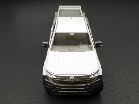 VW Amarok II e rimorchio per auto da giardino Modello 3D