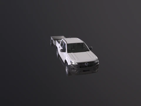 VW Amarok II e rimorchio per auto da giardino Modello 3D
