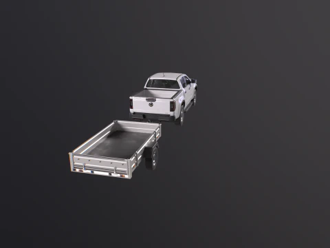 VW Amarok II e rimorchio per auto da giardino Modello 3D