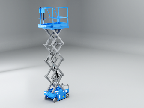 倉庫電動シザープラットフォームリフト 3Dモデル