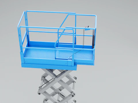 Piattaforma elevatrice elettrica a forbice per magazzino Modello 3D