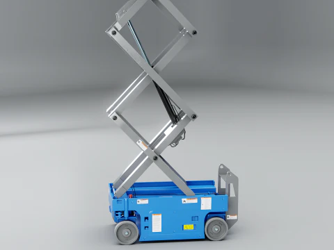 Piattaforma elevatrice elettrica a forbice per magazzino Modello 3D