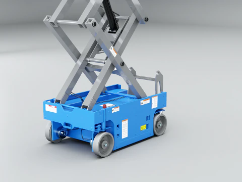 Piattaforma elevatrice elettrica a forbice per magazzino Modello 3D