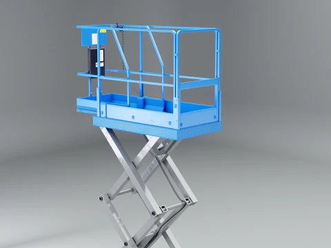 Piattaforma elevatrice elettrica a forbice per magazzino Modello 3D