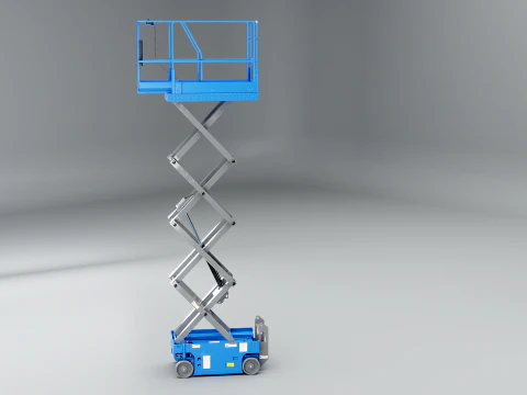 Piattaforma elevatrice elettrica a forbice per magazzino Modello 3D