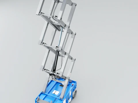 Piattaforma elevatrice elettrica a forbice per magazzino Modello 3D