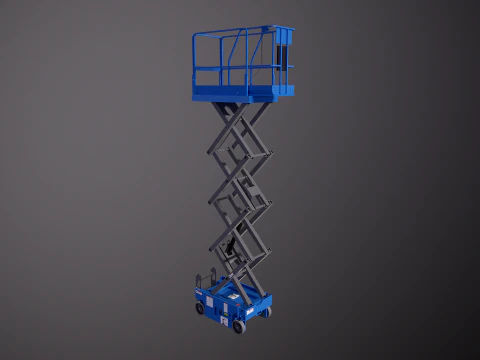 Piattaforma elevatrice elettrica a forbice per magazzino Modello 3D