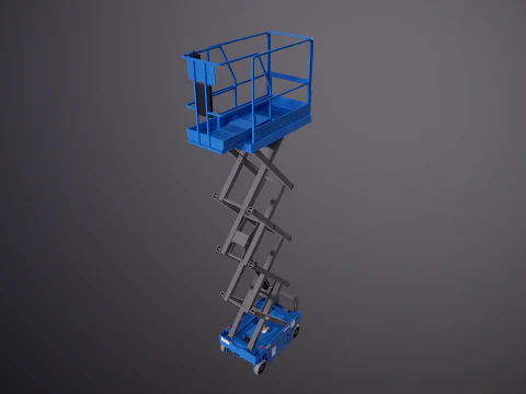 Piattaforma elevatrice elettrica a forbice per magazzino Modello 3D