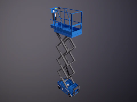 Piattaforma elevatrice elettrica a forbice per magazzino Modello 3D