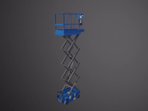 Piattaforma elevatrice elettrica a forbice per magazzino Modello 3D