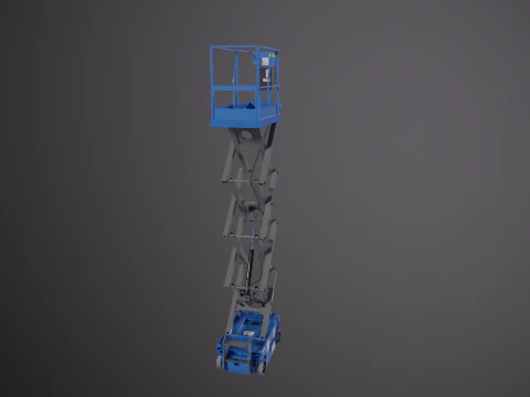 Piattaforma elevatrice elettrica a forbice per magazzino Modello 3D