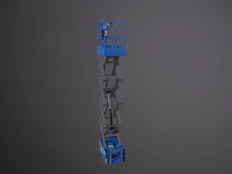 Piattaforma elevatrice elettrica a forbice per magazzino Modello 3D