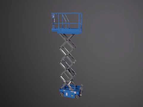 Piattaforma elevatrice elettrica a forbice per magazzino Modello 3D