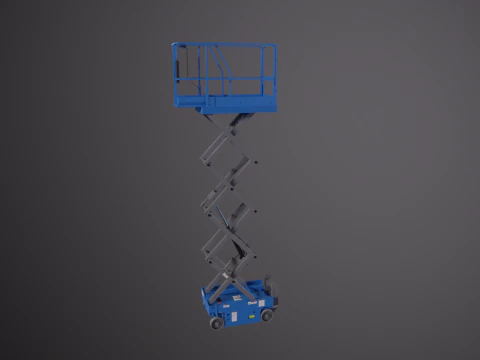 Piattaforma elevatrice elettrica a forbice per magazzino Modello 3D