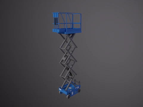 Piattaforma elevatrice elettrica a forbice per magazzino Modello 3D