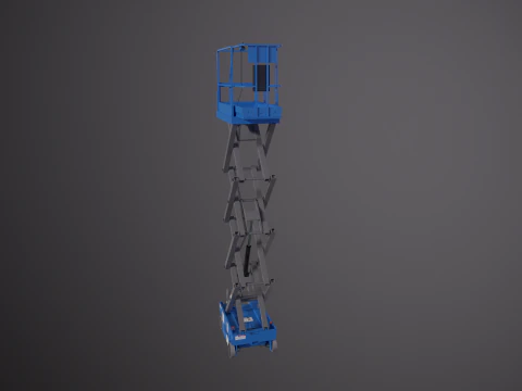 Piattaforma elevatrice elettrica a forbice per magazzino Modello 3D