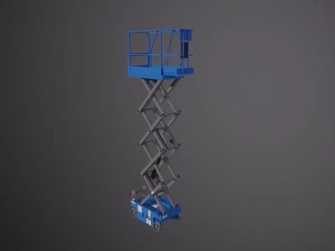 Piattaforma elevatrice elettrica a forbice per magazzino Modello 3D