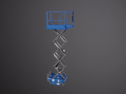 Piattaforma elevatrice elettrica a forbice per magazzino Modello 3D