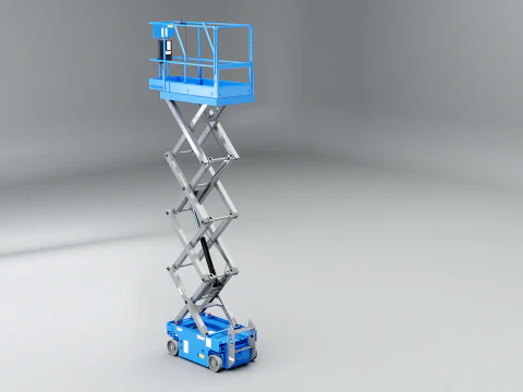 Piattaforma elevatrice elettrica a forbice per magazzino Modello 3D