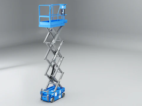 Piattaforma elevatrice elettrica a forbice per magazzino Modello 3D