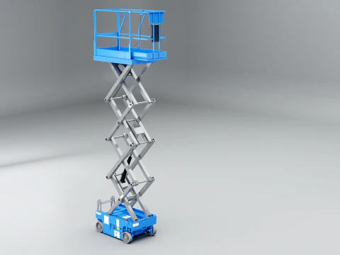 Piattaforma elevatrice elettrica a forbice per magazzino Modello 3D