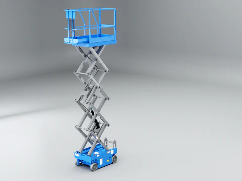 Piattaforma elevatrice elettrica a forbice per magazzino Modello 3D