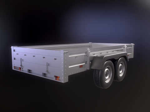 Cargo Trailer PBR 3D Model