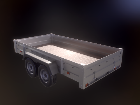 Cargo Trailer PBR 3D Model