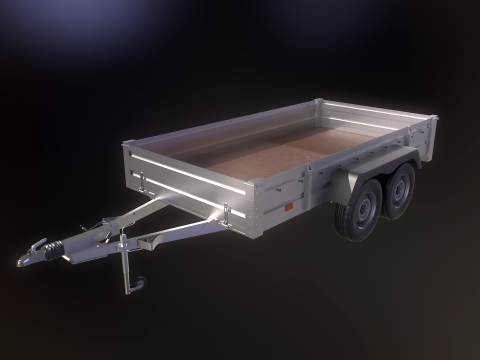 Cargo Trailer PBR 3D Model
