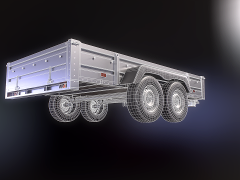 Cargo Trailer PBR 3D Model