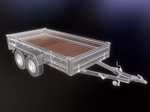 Cargo Trailer PBR 3D Model