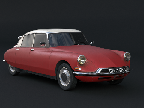 Rusted Citroen DS 19 3D Model