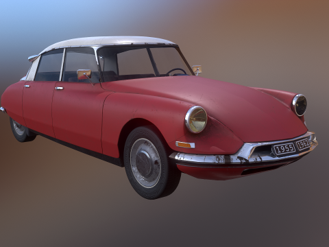 Rusted Citroen DS 19 3D Model