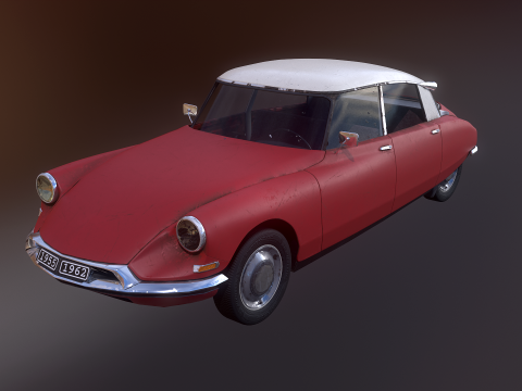 Rusted Citroen DS 19 3D Model