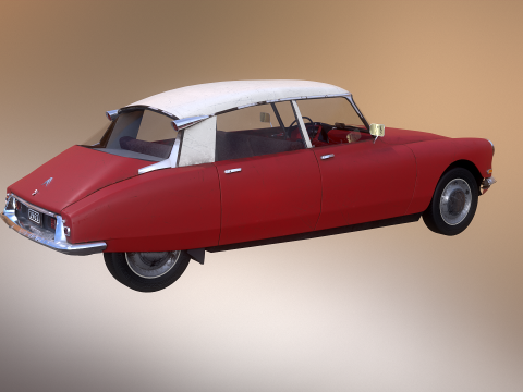 Rusted Citroen DS 19 3D Model