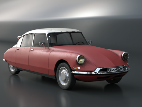 Rusted Citroen DS 19 3D Model