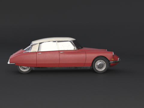 Rusted Citroen DS 19 3D Model