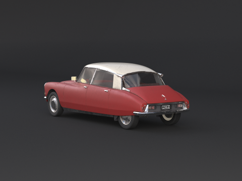 Rusted Citroen DS 19 3D Model