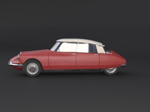 Rusted Citroen DS 19 3D Model